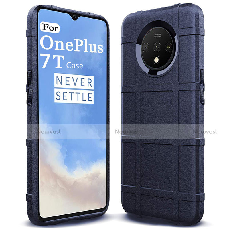 Ultra-thin Silicone Gel Soft Case 360 Degrees Cover C05 for OnePlus 7T Blue