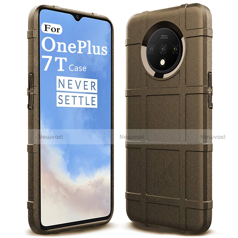 Ultra-thin Silicone Gel Soft Case 360 Degrees Cover C05 for OnePlus 7T Brown