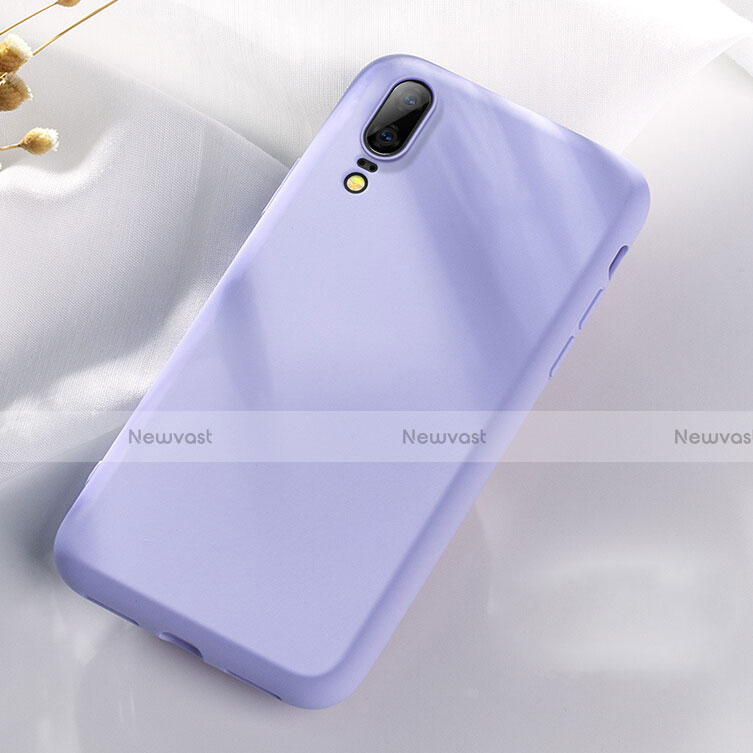 Ultra-thin Silicone Gel Soft Case 360 Degrees Cover C08 for Huawei P20 Sky Blue