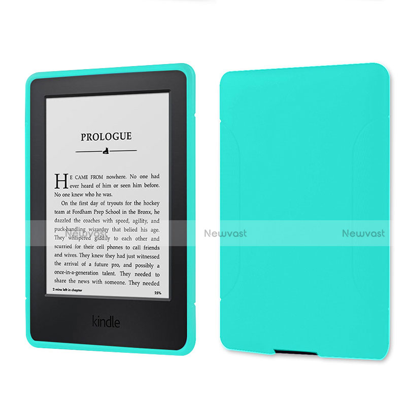 Ultra-thin Silicone Gel Soft Case 360 Degrees Cover for Amazon Kindle 6 inch Cyan
