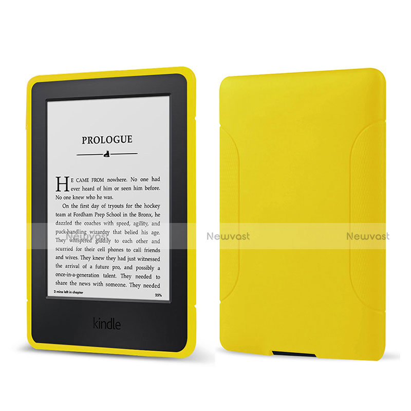 Ultra-thin Silicone Gel Soft Case 360 Degrees Cover for Amazon Kindle 6 inch Yellow