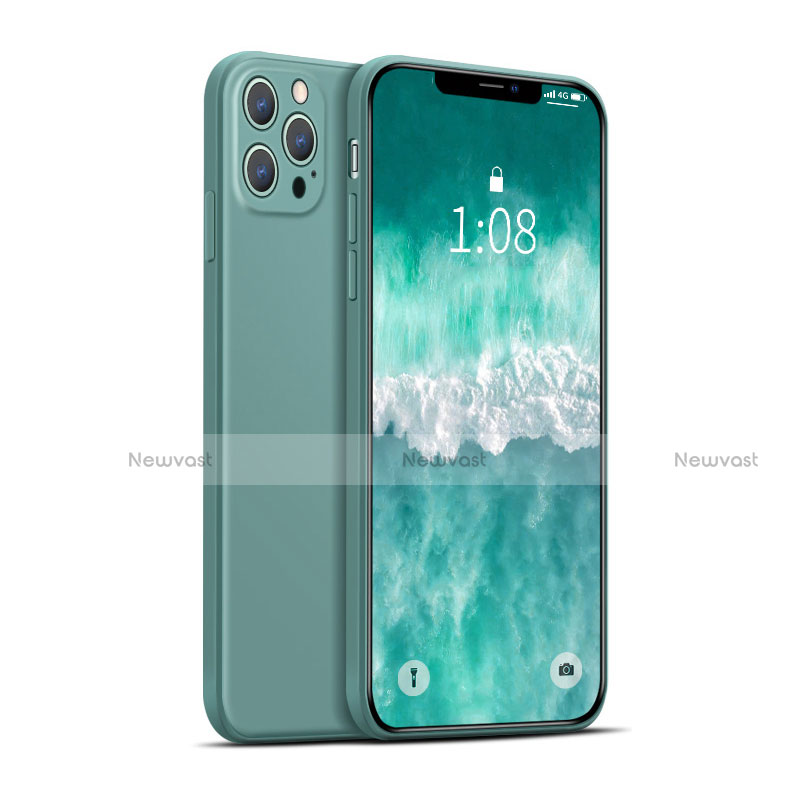 Ultra-thin Silicone Gel Soft Case 360 Degrees Cover for Apple iPhone 12 Pro Max Green