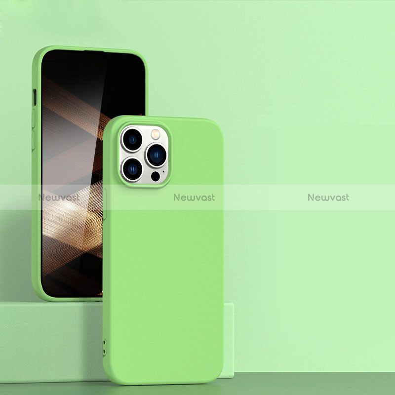 Ultra-thin Silicone Gel Soft Case 360 Degrees Cover for Apple iPhone 14 Pro Matcha Green