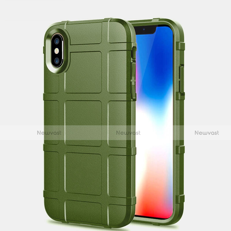 Ultra-thin Silicone Gel Soft Case 360 Degrees Cover for Apple iPhone X Green