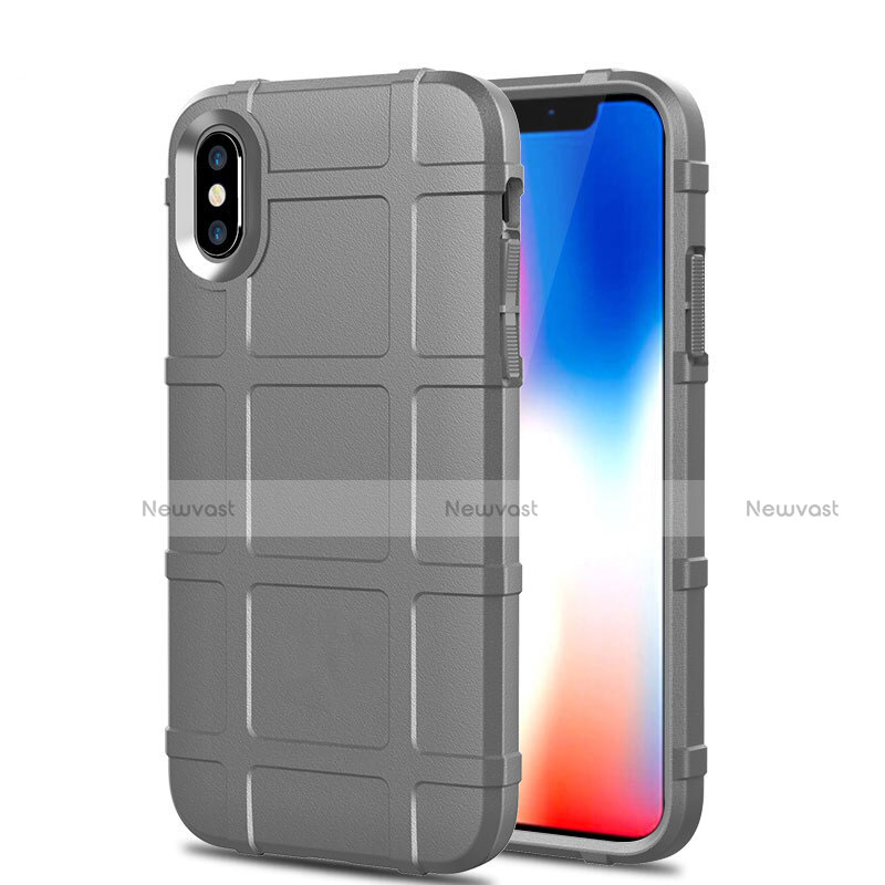 Ultra-thin Silicone Gel Soft Case 360 Degrees Cover for Apple iPhone X Silver