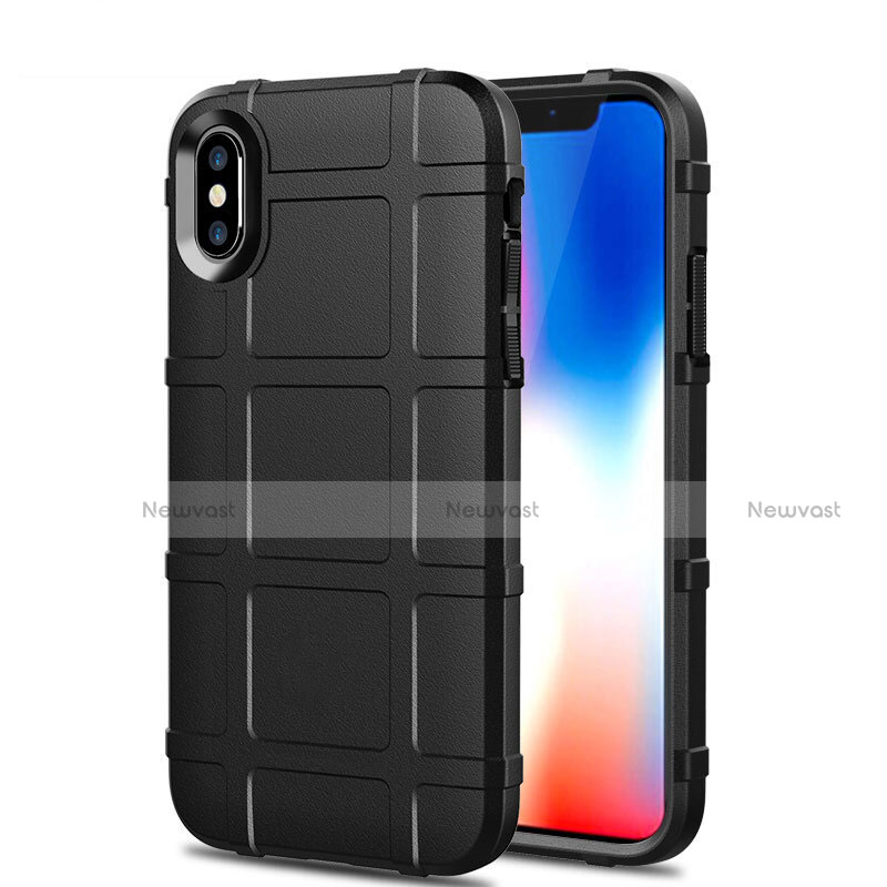 Ultra-thin Silicone Gel Soft Case 360 Degrees Cover for Apple iPhone Xs Black