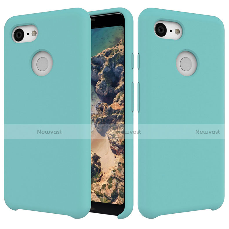 Ultra-thin Silicone Gel Soft Case 360 Degrees Cover for Google Pixel 3 Cyan