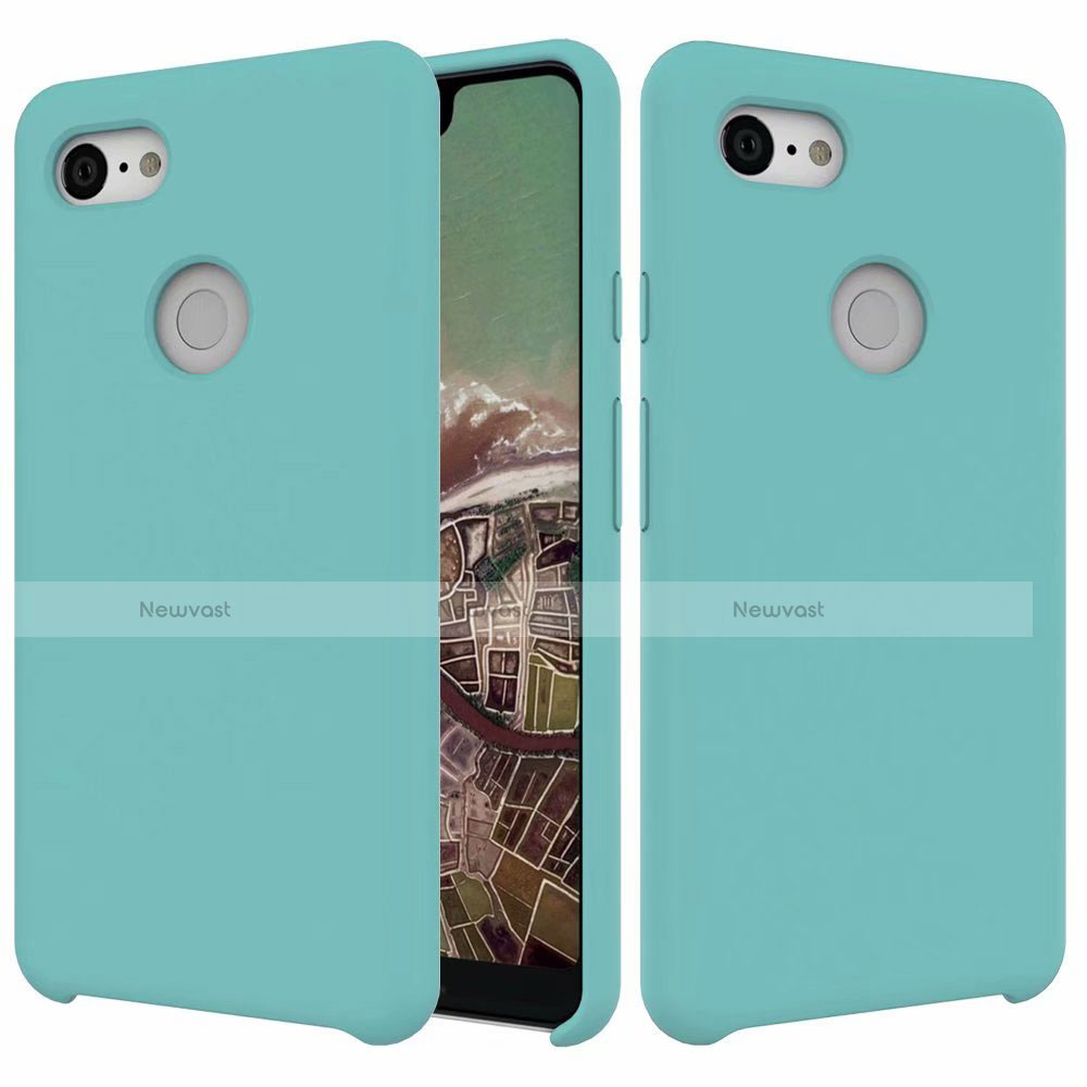 Ultra-thin Silicone Gel Soft Case 360 Degrees Cover for Google Pixel 3 XL Cyan