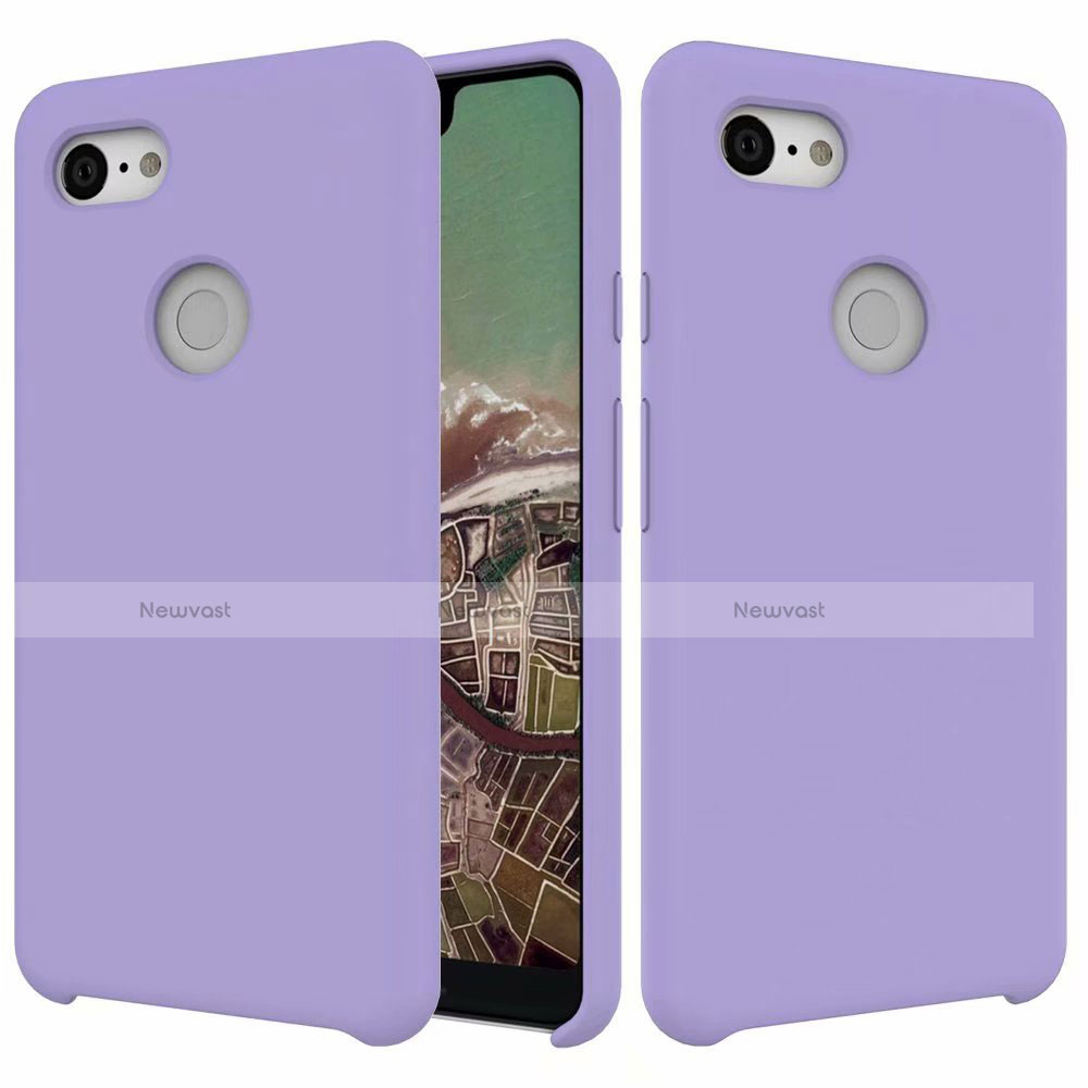 Ultra-thin Silicone Gel Soft Case 360 Degrees Cover for Google Pixel 3 XL Purple
