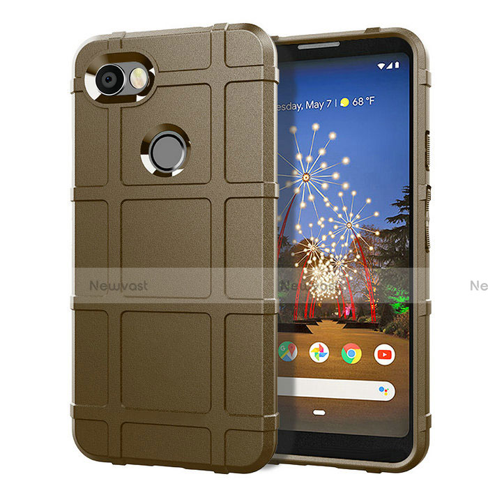 Ultra-thin Silicone Gel Soft Case 360 Degrees Cover for Google Pixel 3a Brown
