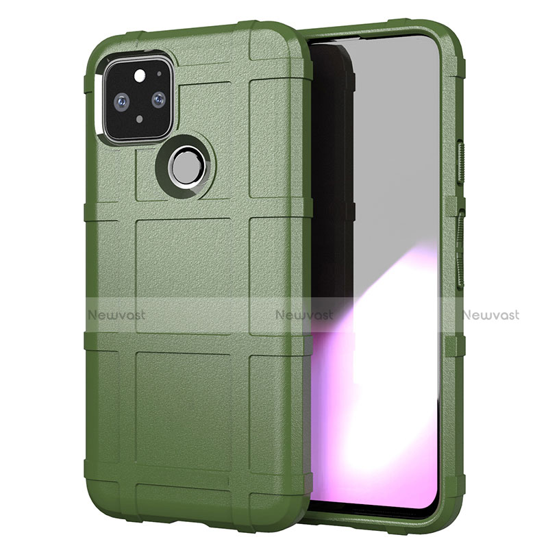 Ultra-thin Silicone Gel Soft Case 360 Degrees Cover for Google Pixel 5 Army green