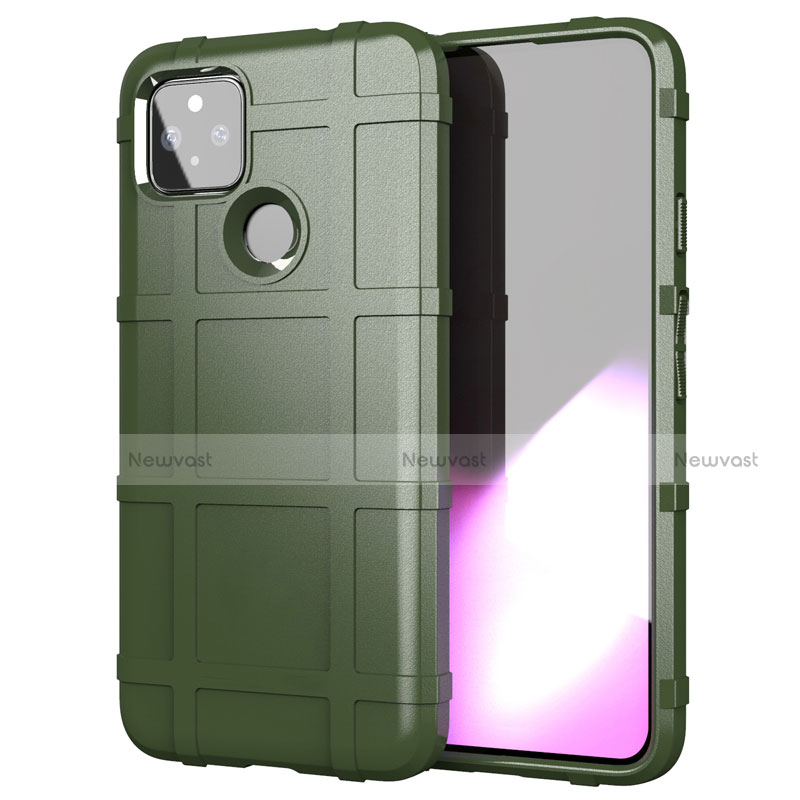 Ultra-thin Silicone Gel Soft Case 360 Degrees Cover for Google Pixel 5 XL 5G Army green