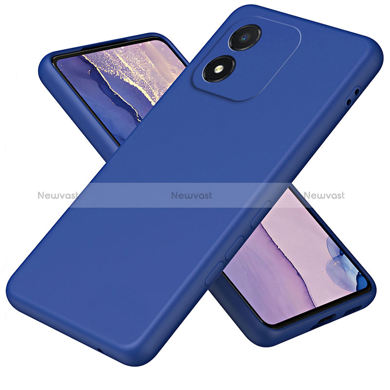 Ultra-thin Silicone Gel Soft Case 360 Degrees Cover for Huawei Honor X5 Blue