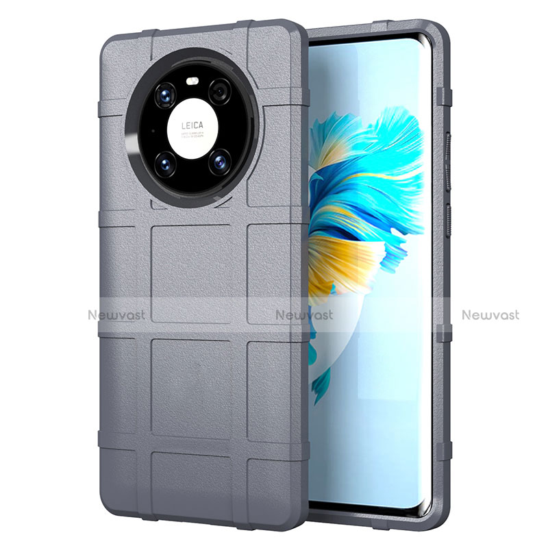 Ultra-thin Silicone Gel Soft Case 360 Degrees Cover for Huawei Mate 40 Pro Gray