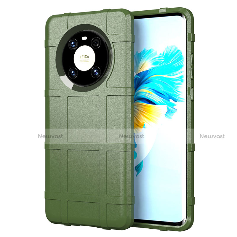 Ultra-thin Silicone Gel Soft Case 360 Degrees Cover for Huawei Mate 40E 4G Army green