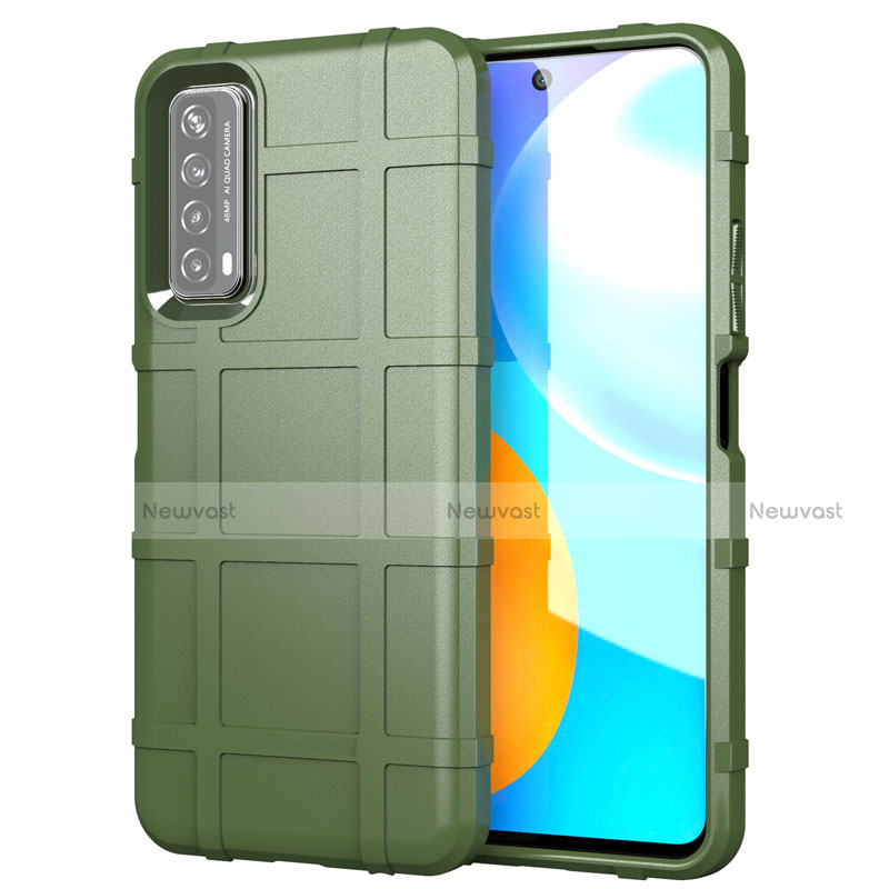 Ultra-thin Silicone Gel Soft Case 360 Degrees Cover for Huawei Y7a Army green