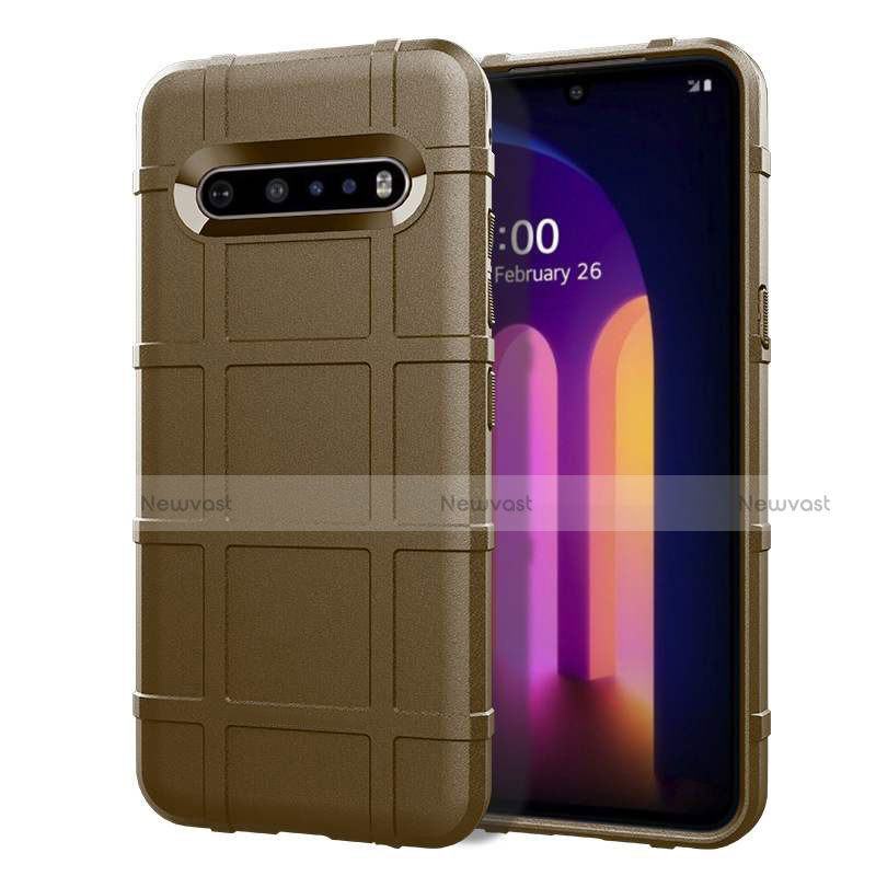 Ultra-thin Silicone Gel Soft Case 360 Degrees Cover for LG V60 ThinQ 5G Brown