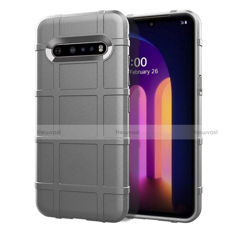 Ultra-thin Silicone Gel Soft Case 360 Degrees Cover for LG V60 ThinQ 5G Gray