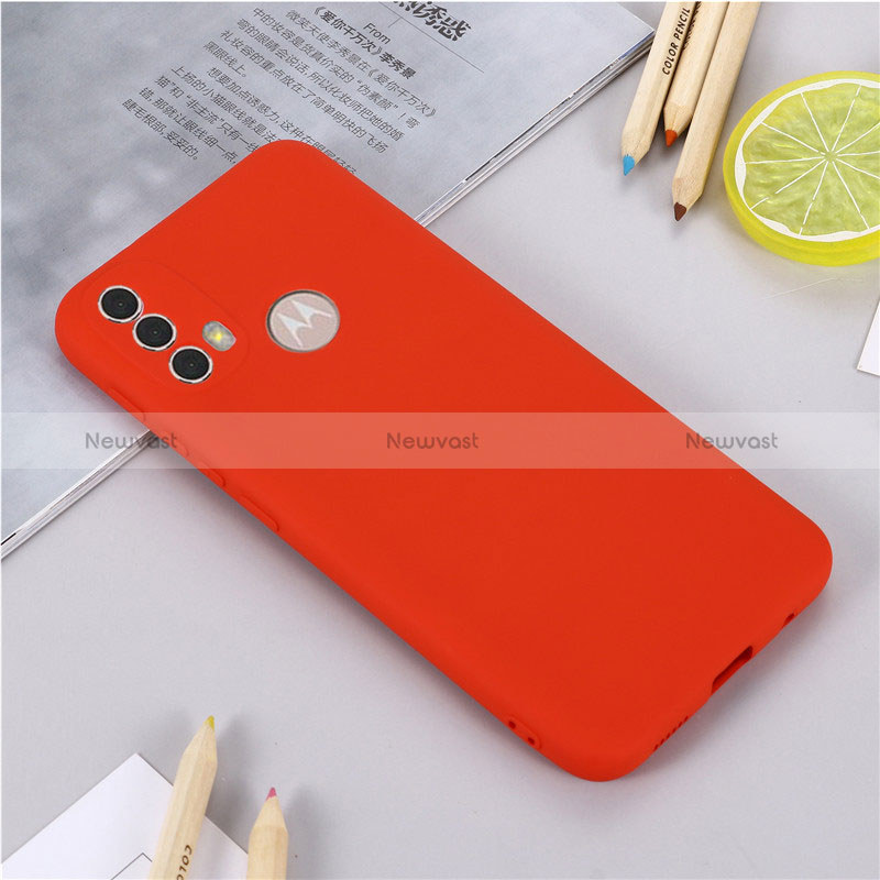 Ultra-thin Silicone Gel Soft Case 360 Degrees Cover for Motorola Moto E30 Red