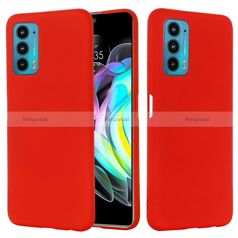 Ultra-thin Silicone Gel Soft Case 360 Degrees Cover for Motorola Moto Edge 20 Pro 5G Red