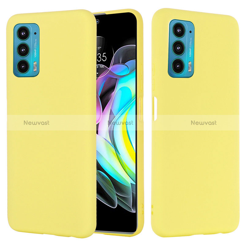 Ultra-thin Silicone Gel Soft Case 360 Degrees Cover for Motorola Moto Edge 20 Pro 5G Yellow