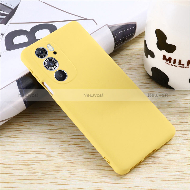 Ultra-thin Silicone Gel Soft Case 360 Degrees Cover for Motorola Moto Edge 30 Pro 5G Yellow