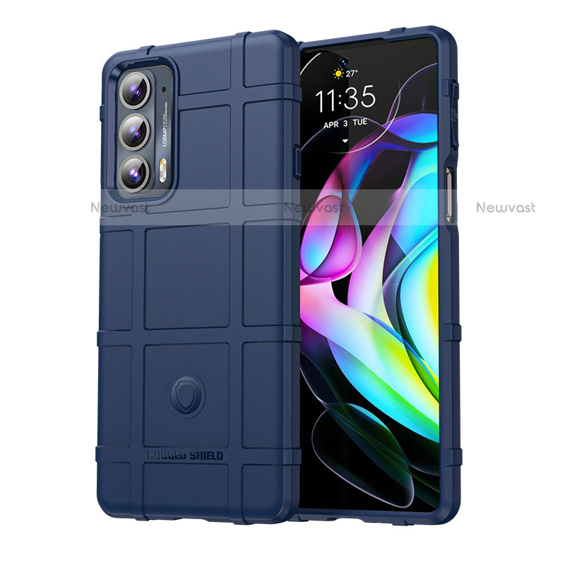 Ultra-thin Silicone Gel Soft Case 360 Degrees Cover for Motorola Moto Edge Lite 5G Blue