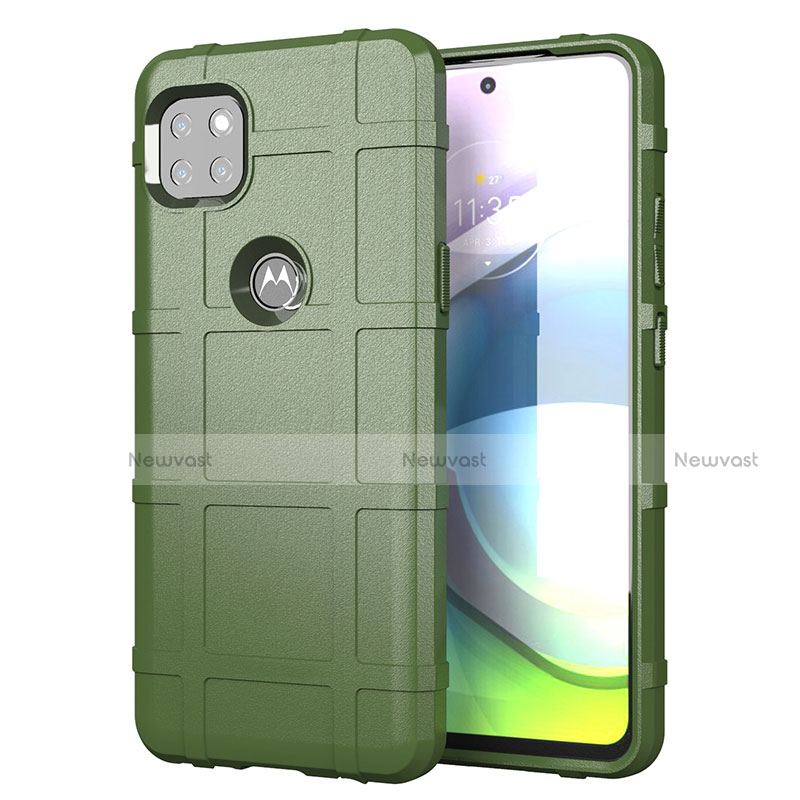 Ultra-thin Silicone Gel Soft Case 360 Degrees Cover for Motorola Moto G 5G Army green