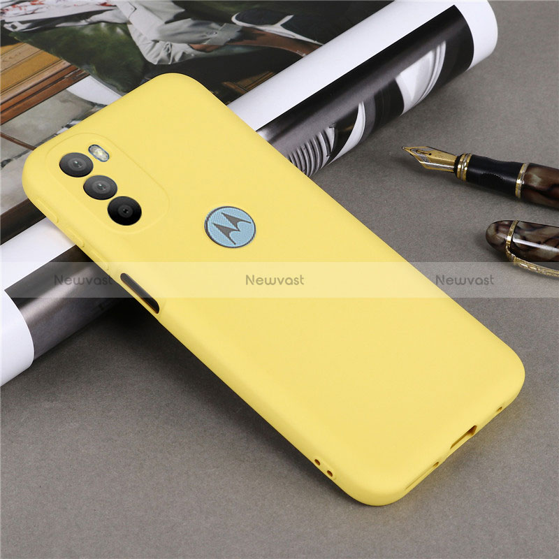 Ultra-thin Silicone Gel Soft Case 360 Degrees Cover for Motorola Moto G31 Yellow