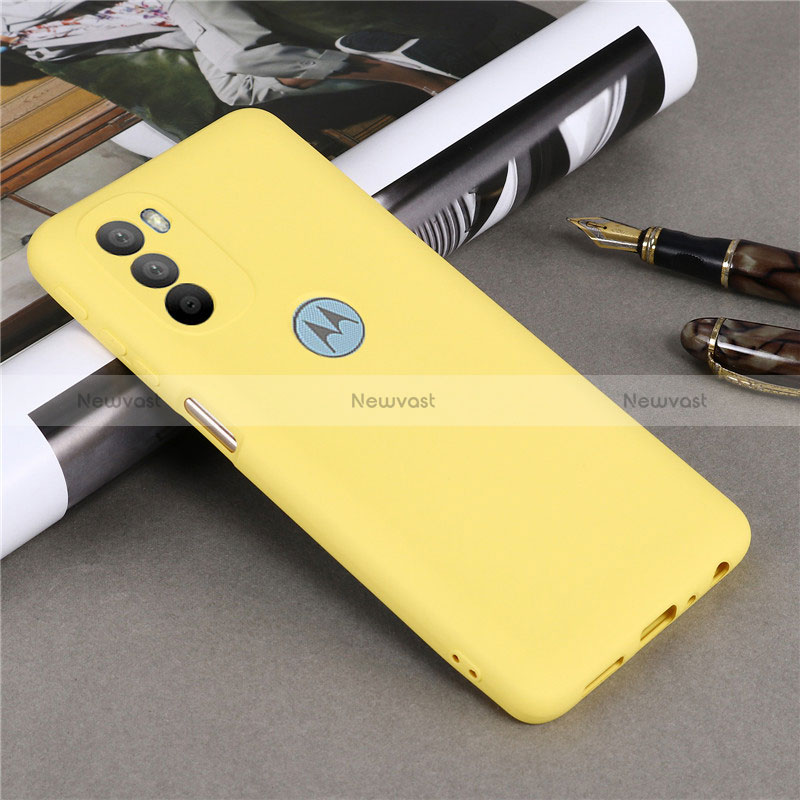 Ultra-thin Silicone Gel Soft Case 360 Degrees Cover for Motorola Moto G51 5G Yellow