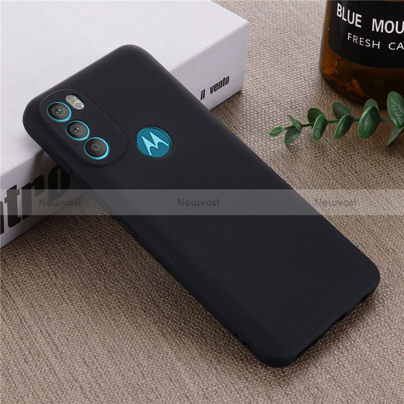 Ultra-thin Silicone Gel Soft Case 360 Degrees Cover for Motorola Moto G71 5G Black