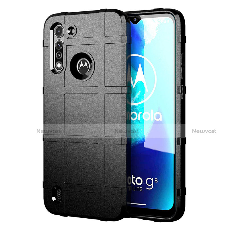 Ultra-thin Silicone Gel Soft Case 360 Degrees Cover for Motorola Moto G8 Power Lite Black