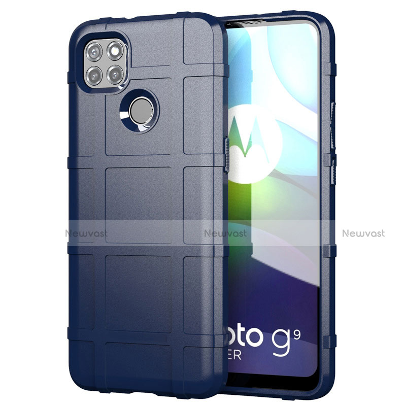 Ultra-thin Silicone Gel Soft Case 360 Degrees Cover for Motorola Moto G9 Power Blue