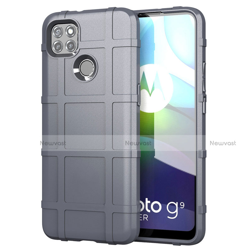 Ultra-thin Silicone Gel Soft Case 360 Degrees Cover for Motorola Moto G9 Power Gray