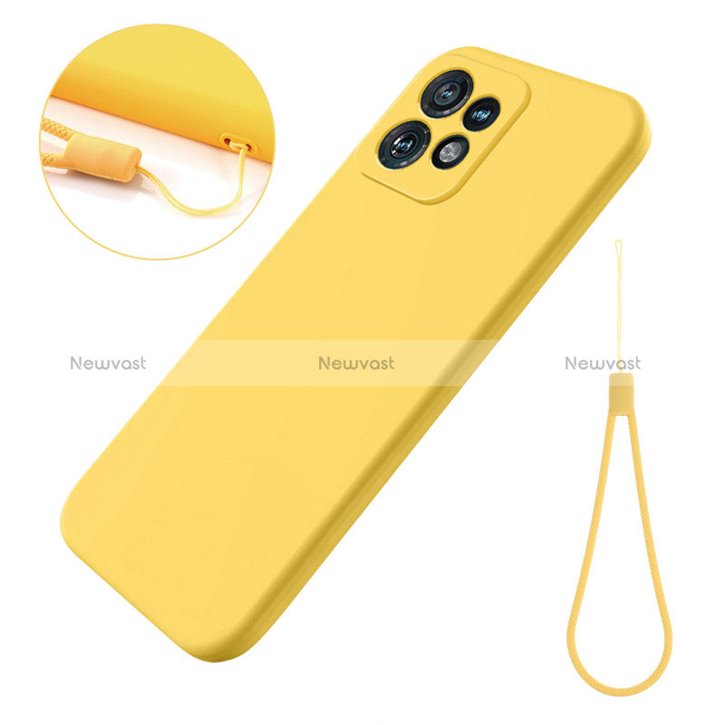 Ultra-thin Silicone Gel Soft Case 360 Degrees Cover for Motorola Moto X40 5G Yellow