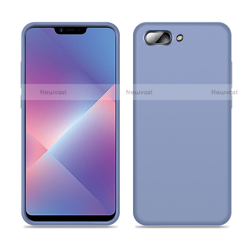 Ultra-thin Silicone Gel Soft Case 360 Degrees Cover for Oppo A12e Lavender Gray