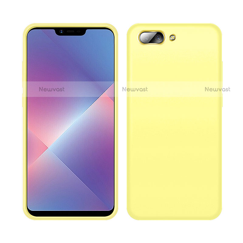 Ultra-thin Silicone Gel Soft Case 360 Degrees Cover for Oppo A12e Yellow