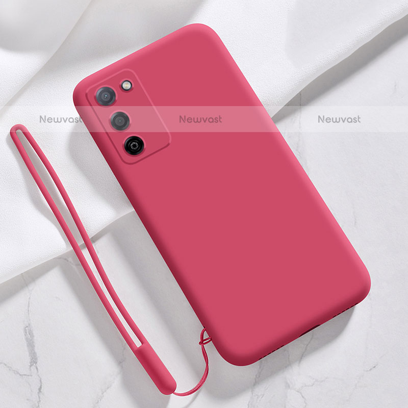 Ultra-thin Silicone Gel Soft Case 360 Degrees Cover for Oppo A55S 5G Red