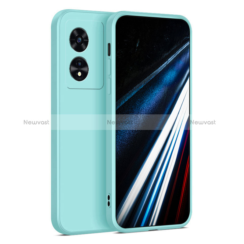 Ultra-thin Silicone Gel Soft Case 360 Degrees Cover for Oppo A58 4G Cyan