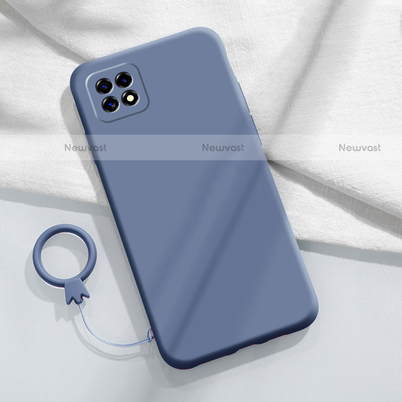 Ultra-thin Silicone Gel Soft Case 360 Degrees Cover for Oppo A73 5G Lavender Gray