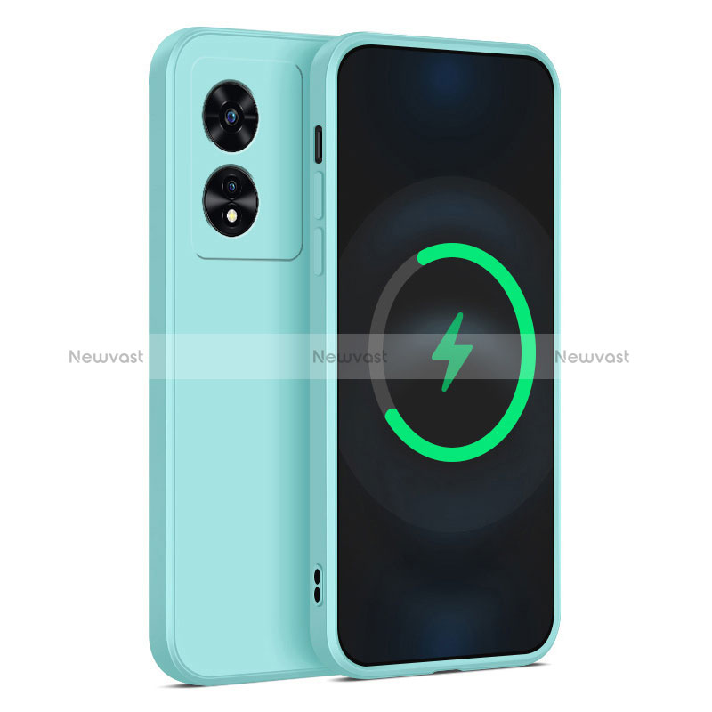 Ultra-thin Silicone Gel Soft Case 360 Degrees Cover for Oppo A78 5G Mint Blue