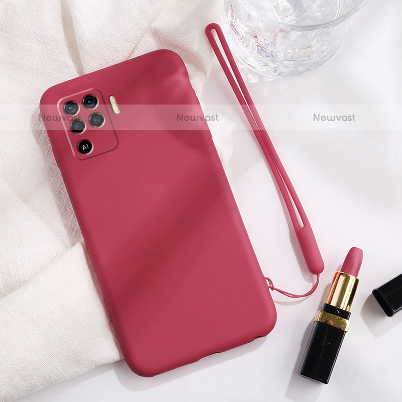 Ultra-thin Silicone Gel Soft Case 360 Degrees Cover for Oppo A94 4G Red