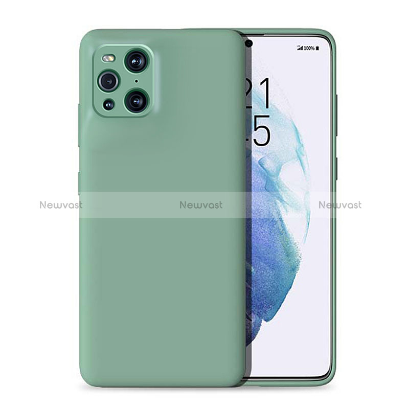 Ultra-thin Silicone Gel Soft Case 360 Degrees Cover for Oppo Find X3 5G Green
