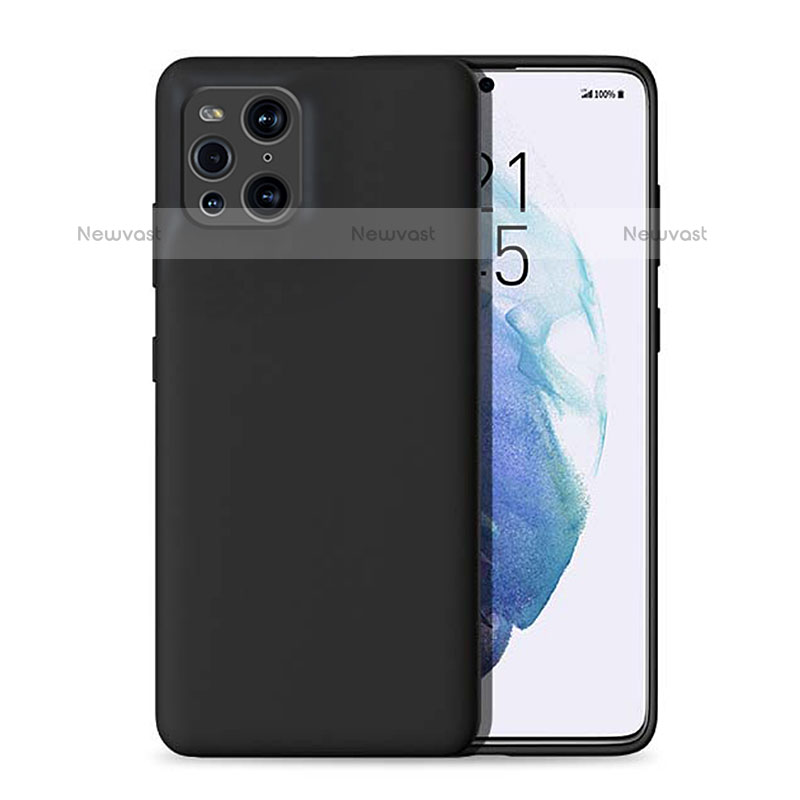 Ultra-thin Silicone Gel Soft Case 360 Degrees Cover for Oppo Find X3 Pro 5G Black