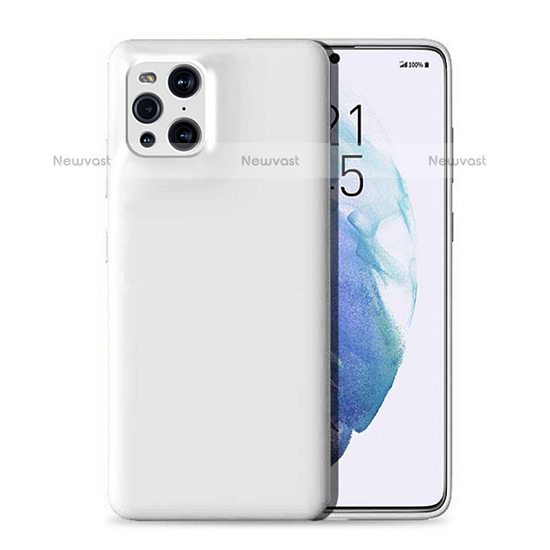Ultra-thin Silicone Gel Soft Case 360 Degrees Cover for Oppo Find X3 Pro 5G White