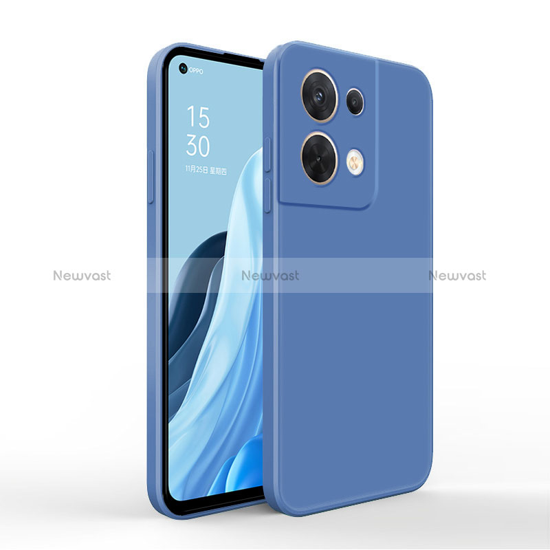 Ultra-thin Silicone Gel Soft Case 360 Degrees Cover for Oppo Reno8 5G Blue