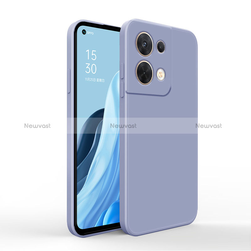 Ultra-thin Silicone Gel Soft Case 360 Degrees Cover for Oppo Reno8 Pro+ Plus 5G Lavender Gray