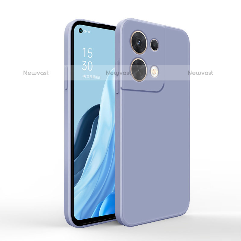 Ultra-thin Silicone Gel Soft Case 360 Degrees Cover for Oppo Reno9 Pro+ Plus 5G Lavender Gray
