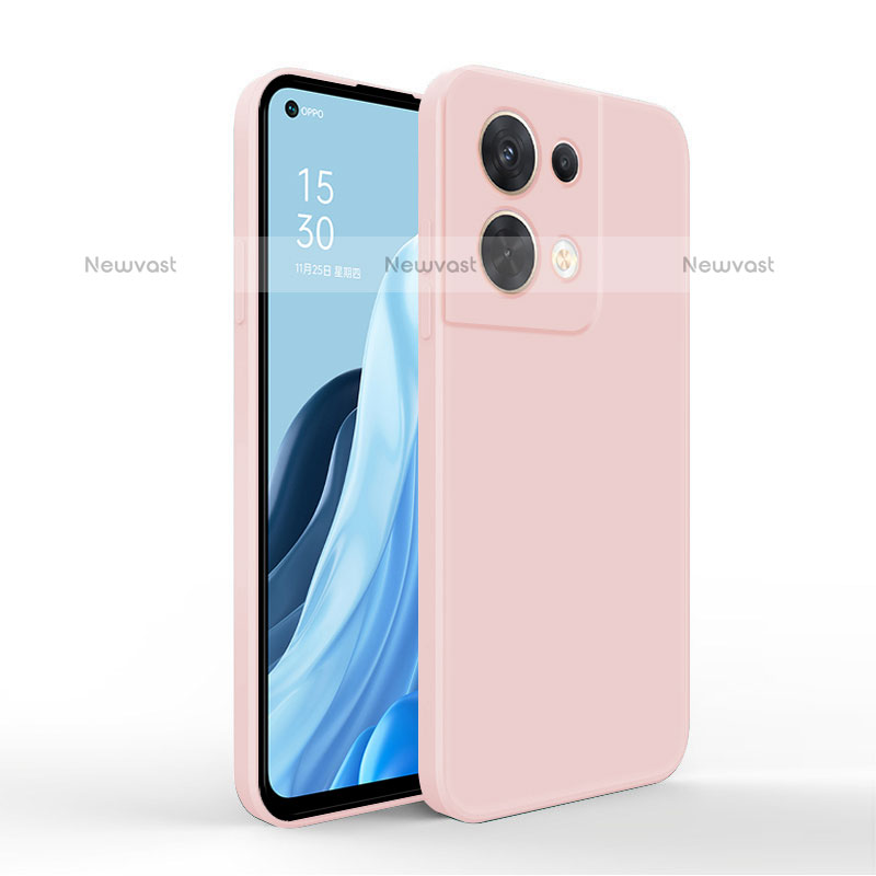 Ultra-thin Silicone Gel Soft Case 360 Degrees Cover for Oppo Reno9 Pro+ Plus 5G Pink