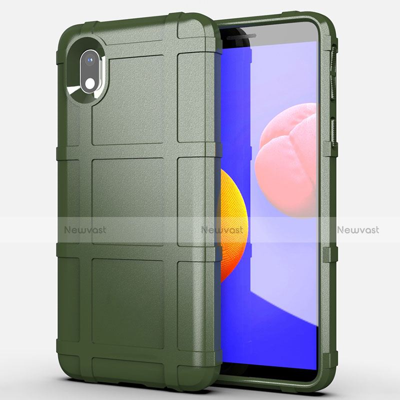 Ultra-thin Silicone Gel Soft Case 360 Degrees Cover for Samsung Galaxy A01 Core Army green